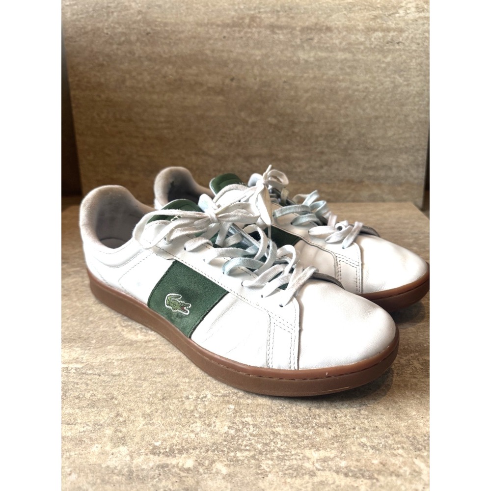 Lacoste Men's Carnaby Pro CGR Sneakers Shoes Green and White Size 12
